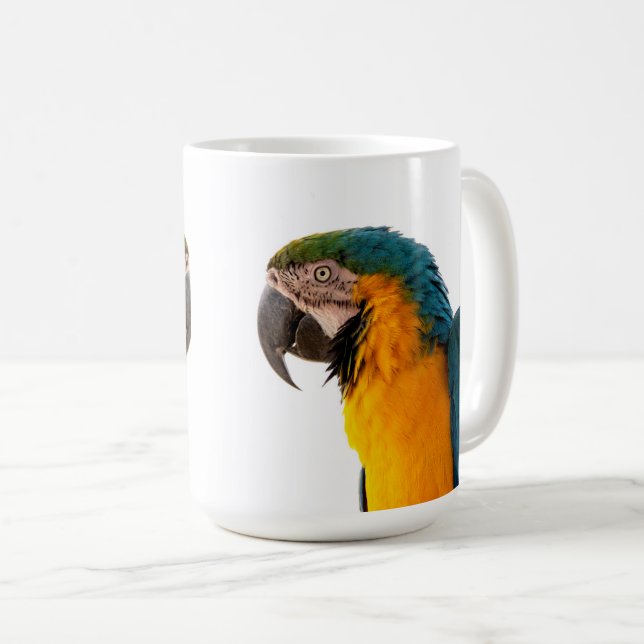 Caneca De Café Foto de Papagaio Arara (Frente Esquerda)