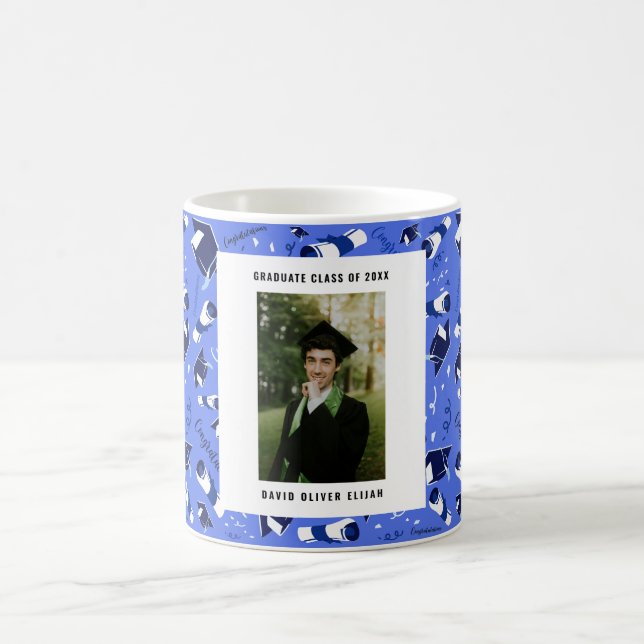 Caneca De Café Foto de Parabéns de Graduação (Centro)
