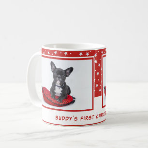 Caneca De Café Foto de Pet Personalizada Red Puppy Natal