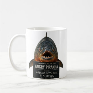 Caneca De Café Foto de Piranha Raivosa na Delegacia de Riverdale