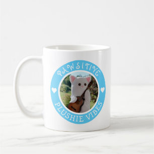 Caneca De Café Foto de Plushie Pawsitivo Azul Kawaii, Cute