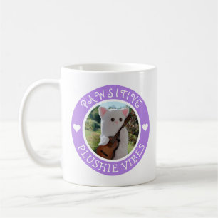Caneca De Café Foto de Plushie Pawsitivo Roxo Kawaii Cute