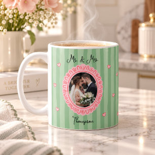 Caneca De Café Foto de recém-casados Sr. e Sra.
