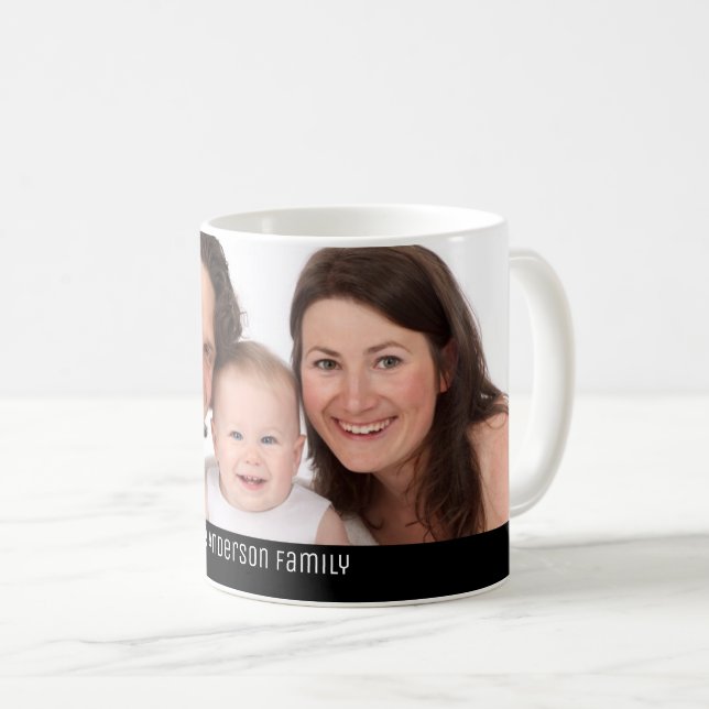 Caneca De Café Foto de Retrato da Família Personalizada 1 Adicion (Frente Esquerda)