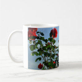 Caneca De Café Foto de rosas vermelhas nome saudações aniversário