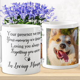 Caneca De Café Foto de simpatia por Poem Dog do Memorial Pet Pers