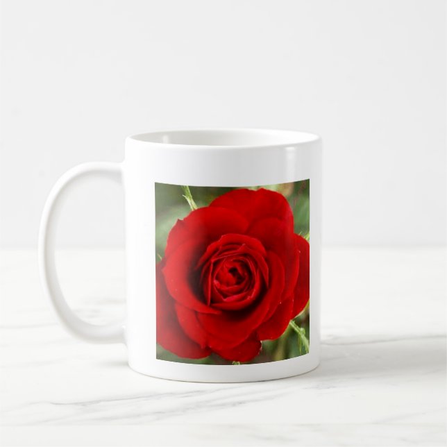 Caneca De Café Foto de uma rosa vermelha (Esquerda)