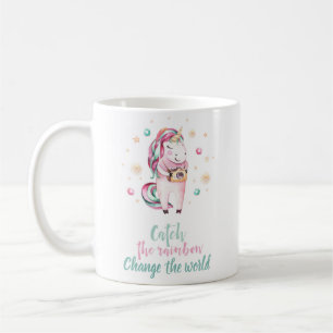 Caneca De Café Foto de Unicórnio Rosa Girly