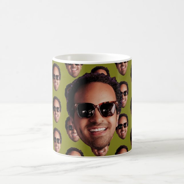 Caneca De Café Foto Divertida de Rosto Personalizada (Centro)
