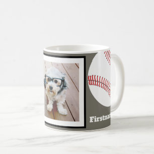 Caneca De Café Foto do Baseball Adicionar Seu Nome - Pode Editar