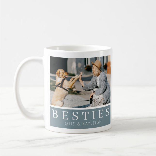 Caneca De Café Foto do Cachorro de Besties Modernas (Esquerda)