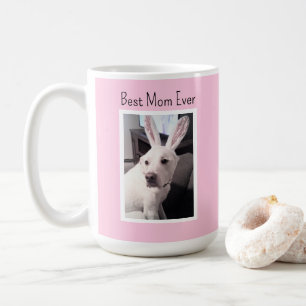 Caneca De Café Foto do cachorro usando orelhas de coelho Melhor M