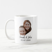 Foto do casal com nome e data simples casamento