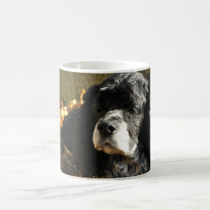 Caneca De Café Foto do Cocker Spaniel Preto e Branco