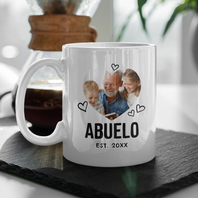 Caneca De Café Foto do Coração Abuelo Desenhada (Criador carregado)