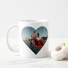 Caneca De Café Foto do Coração com Mensagens de Amor Roxo e Verme