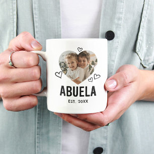 Caneca De Café Foto do Coração da Avó Desenhada