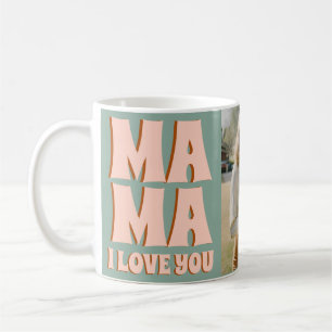 Caneca De Café Foto do Dia de as mães Rosa Verde Funny