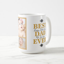 Caneca De Café Foto do Dia de os pais do melhor Pai já Dourado e