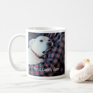 Caneca De Café Foto do Doce Cachorro Branco com o Papai no Dia do