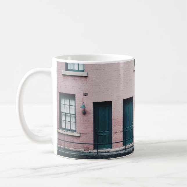 CANECA DE CAFÉ FOTO DO EDIFÍCIO COM ESCADAS (Esquerda)