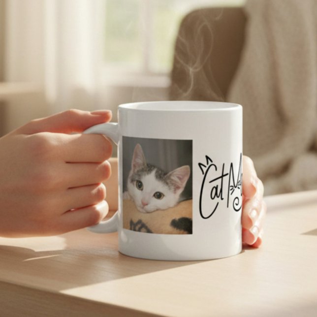 Caneca De Café Foto do Gato de Estimação (Criador carregado)