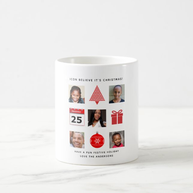Caneca De Café FOTO DO ÍCONE DE Natal COLLAGE Keepsasakmoderno (Centro)