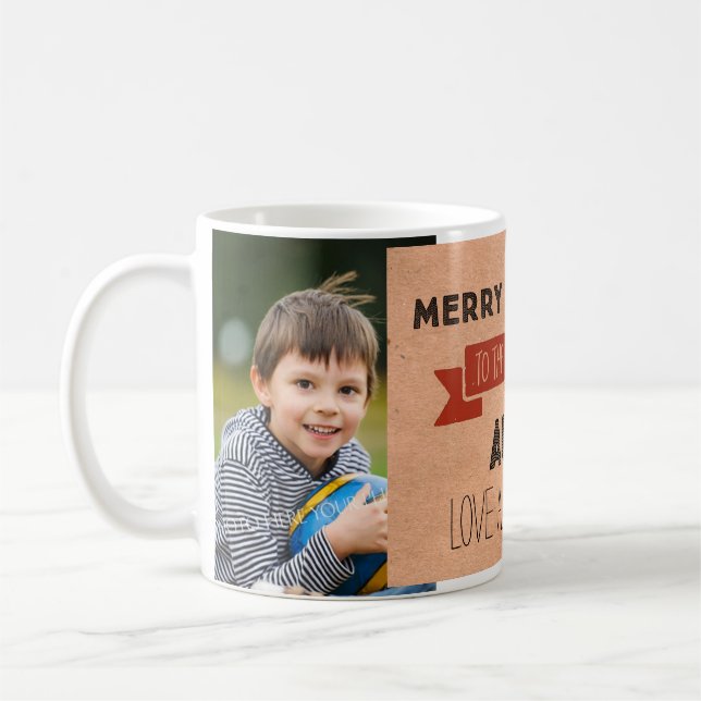 Caneca De Café Foto do Kraft Paper Best Tia Christmas Mug (Esquerda)