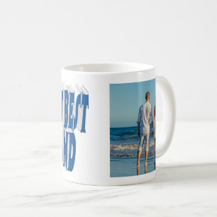 Caneca De Café Foto do marido com texto azul-marinho
