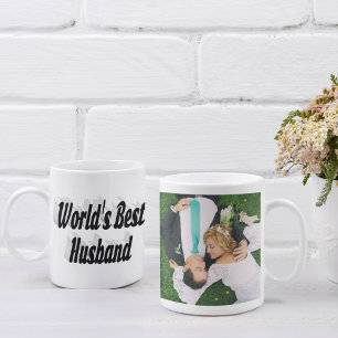 Caneca De Café Foto do marido com texto preto Coffee Mug