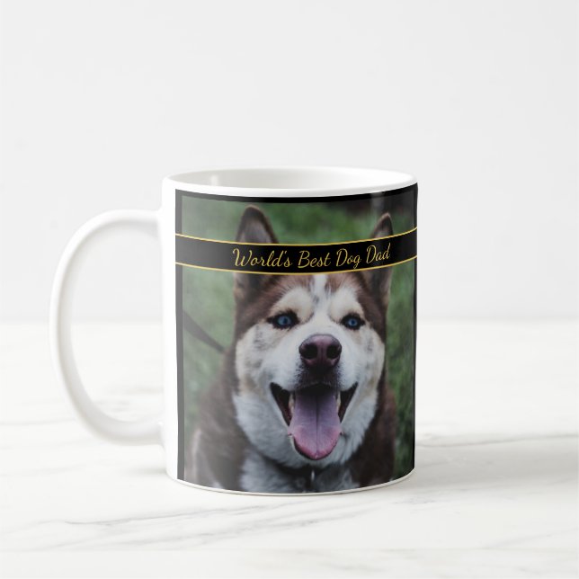 Caneca De Café Foto do Melhor Pai de Cachorro do Mundo (Esquerda)