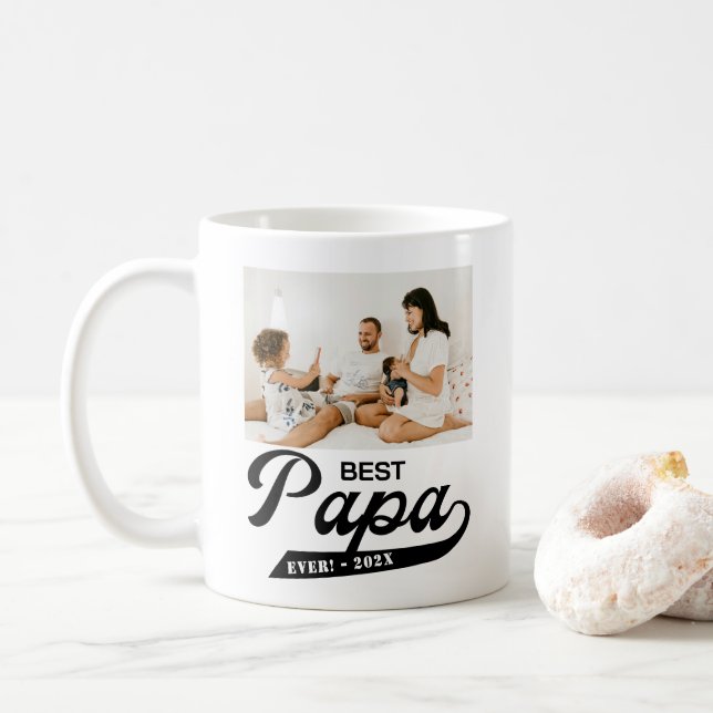 Caneca De Café Foto do Melhor Papa Nunca (Com Donut)