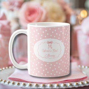 Caneca De Café Foto do Mundo da Mamãe Mais Linda com Bolinhas Cor