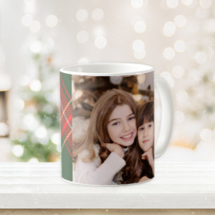 Caneca De Café Foto do nome da família da Xadrez de Natal