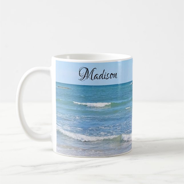 Caneca De Café Foto do nome personalizado do oceano Atlântico (Esquerda)