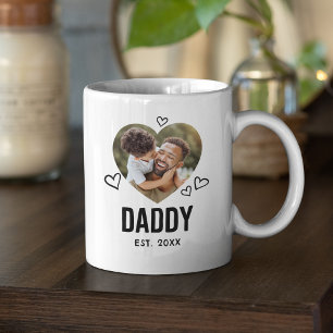 Caneca De Café Foto do Papai com Coração Desenhado