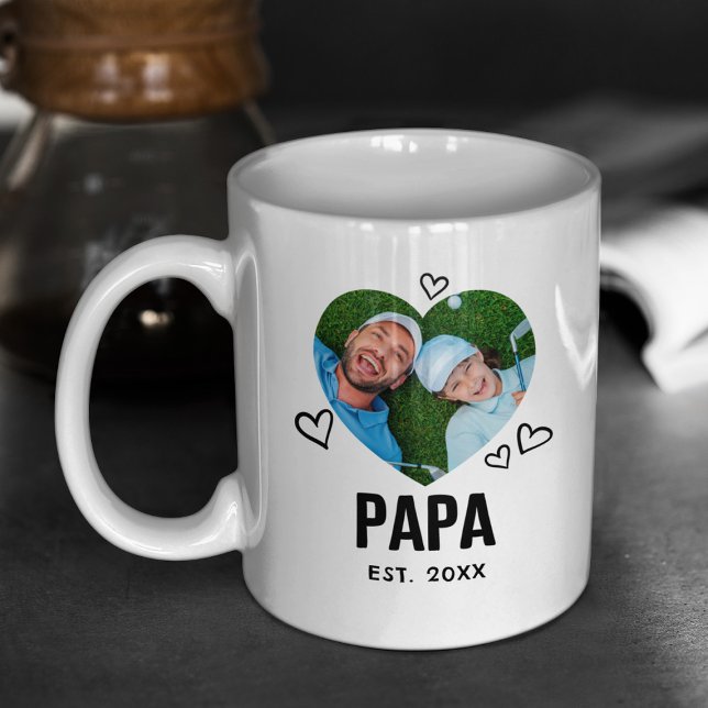 Caneca De Café Foto do Papai Coração Desenhado (Criador carregado)