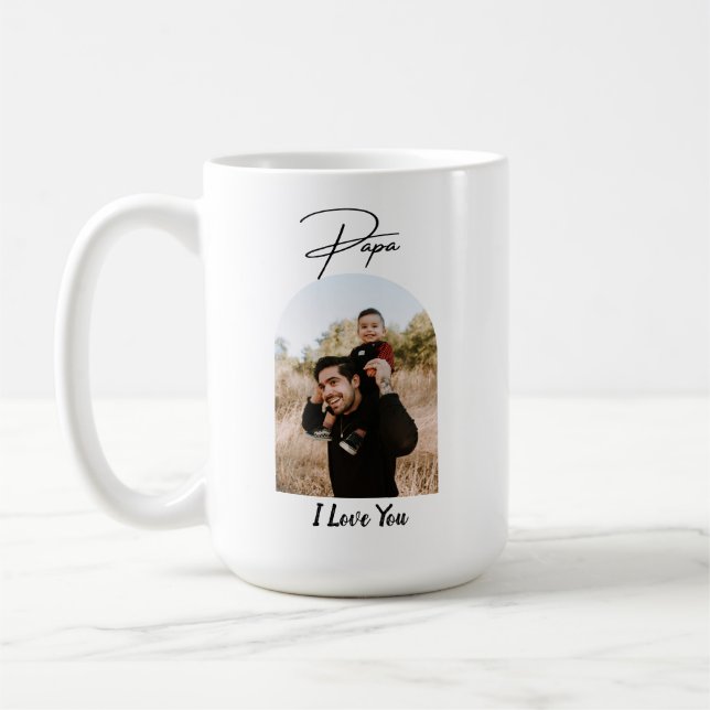 Caneca De Café Foto do Papai Eu Te Amo (Esquerda)