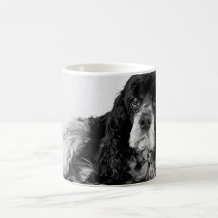 Caneca De Café Foto do Spaniel de Cocker Preto e Branco