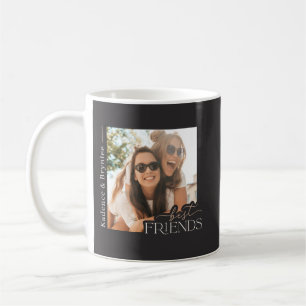 Caneca De Café Foto dos Melhores Amigos com Tipografia Moderna