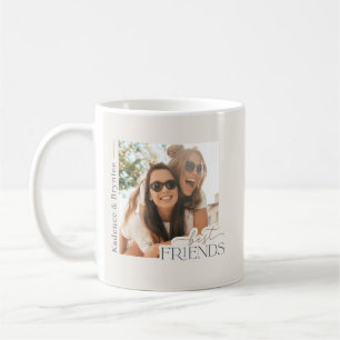 Caneca De Café Foto dos Melhores Amigos com Tipografia Moderna