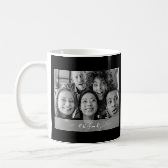 Caneca De Café Foto dos melhores amigos preto e branco (Esquerda)