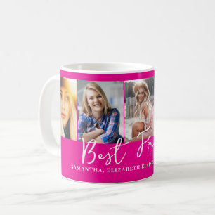 Caneca De Café Foto dos melhores amigos rosa personalizados