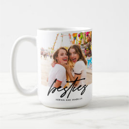 Caneca De Café Foto dos Nomes de Besties dos Melhores Amigos