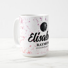 Caneca De Café Foto e nome do Splatter Watercolor
