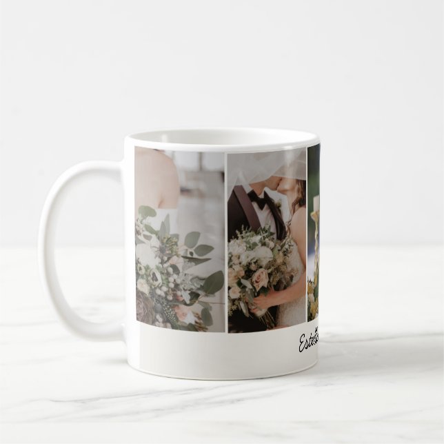 Caneca De Café Foto e Nome Personalizados Elegante (Esquerda)