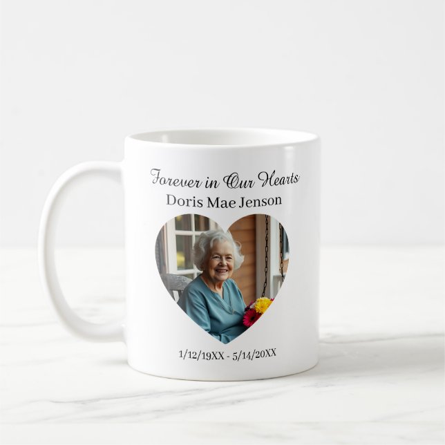 Caneca De Café Foto e Poema Memorial Sentimental (Esquerda)