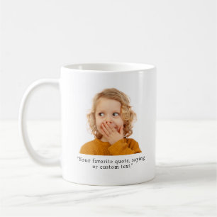 Caneca De Café Foto e texto ou citação personalizados