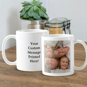 Caneca De Café Foto e Texto Personalizados Simples Personalizado