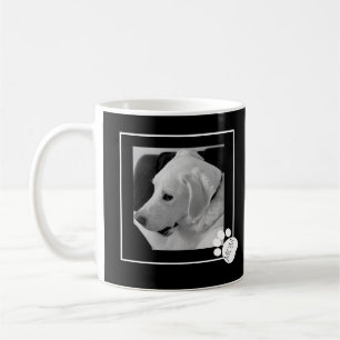 Caneca De Café Foto em preto e branco do cachorro bonito, a melho